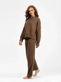 Stay Warm in Style with this Autumn Winter Women's Yoga Set Loose Sweater and Long Trousers for a Comfortable Home Outfit - Aurex