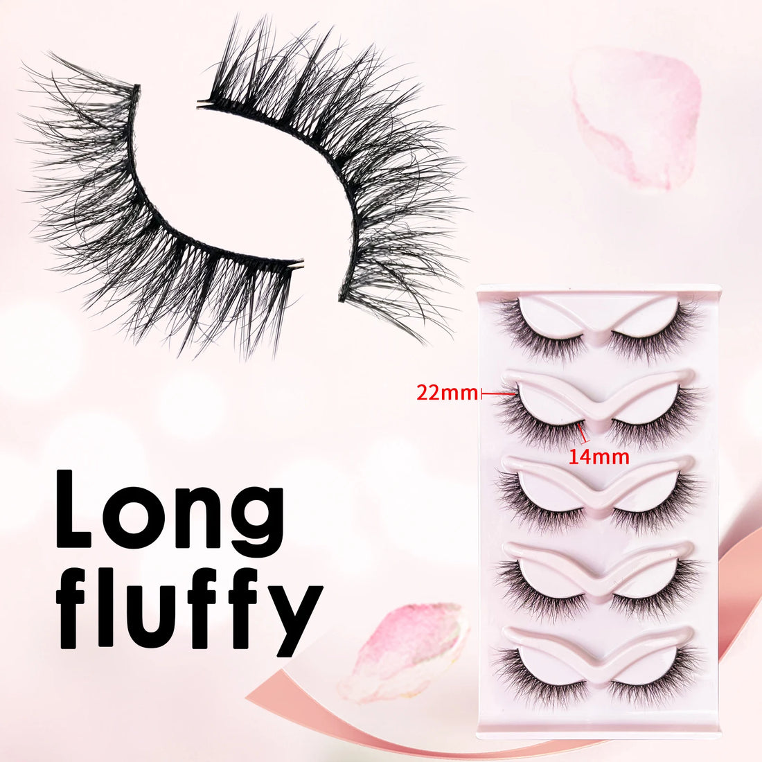 Cat Eye Eyelash Natural Long Fluffy Faux Mink Lashes