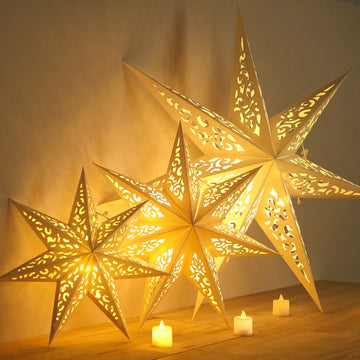 Hollow Star Hanging Pendants Ramadan Decorations 2025 for Home Ramadan Islamic Muslim Party Gifts Eid Mubarak Home Decorations