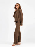 Stay Warm in Style with this Autumn Winter Women's Yoga Set Loose Sweater and Long Trousers for a Comfortable Home Outfit - Aurex