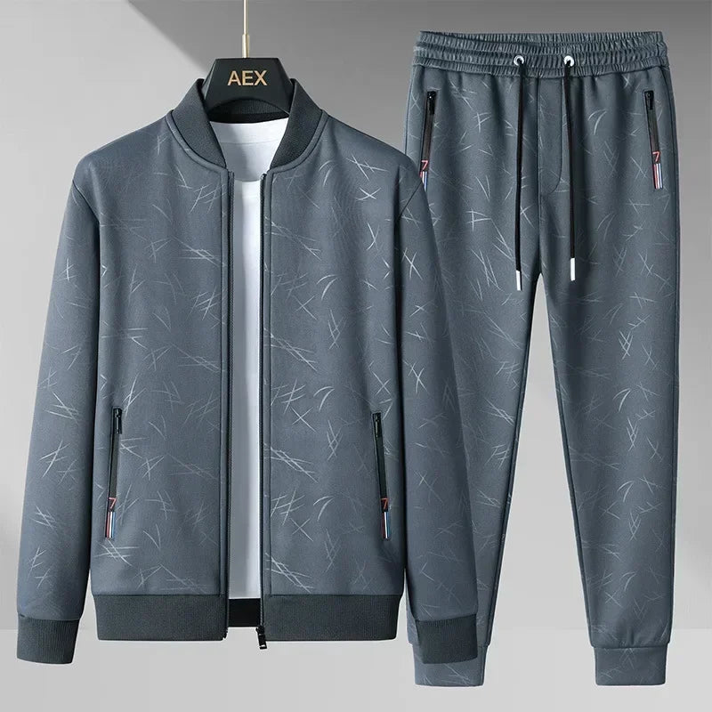 2025 Jacket Sport Tracksuits Sports Jogging Male Fitness Clothing Men's Jacket+Pants Two Piece Running Sets Father's Gift - Aurex