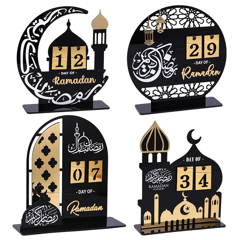 Ramadan Advent Calendar 2025 Eid Mubarak Acrylic Countdown Calendar Islamic Muslim Festival Party Gifts Home Decoration Ornament