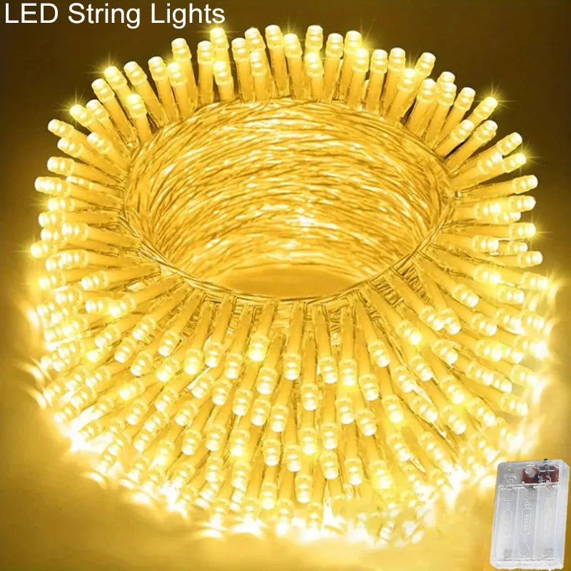 10/20/50/80Leds String Lights Festive LED String Lights for Christmas Halloween Easter Valentine's Day Eid No Batteries Included