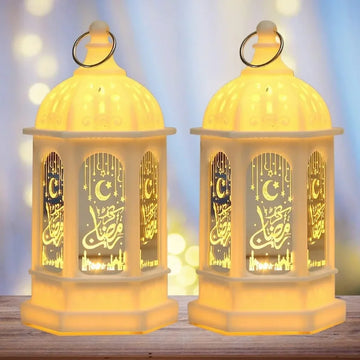 Muslim Ramadan Lantern Decor Ornament EID Mubarak LED Festival Night Light Eid Al Adha Gift Gurbang Ramadan Decoration for Home