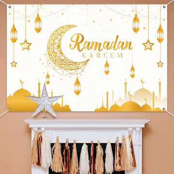 Eid Mubarak Background 2025 Kareem Ramadan Decoration for Home Islamic Muslim Party Supplies Ramadan Mubarak Decor Eid Al Adha