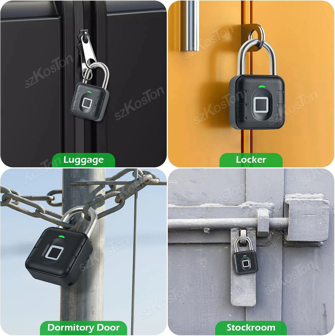 Fingerprint Smart Lock IP67 Waterproof Fingerprint Smart Lock Locker Anti-theft Padlock for Luggage Suitcase Backpack Bike