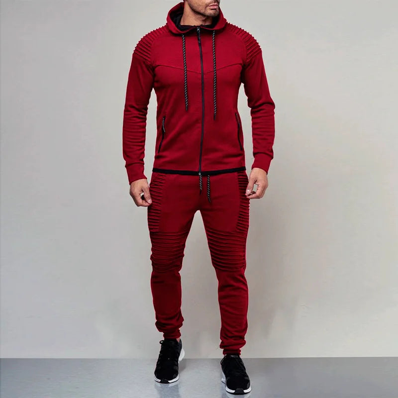 2025 New Autumn Men Running Set Men Sport Suits Sportswear 2Pcs Tracksuit Sportswear Hoodies Sweatshirt&Pant Suit Men Sports Set - Aurex