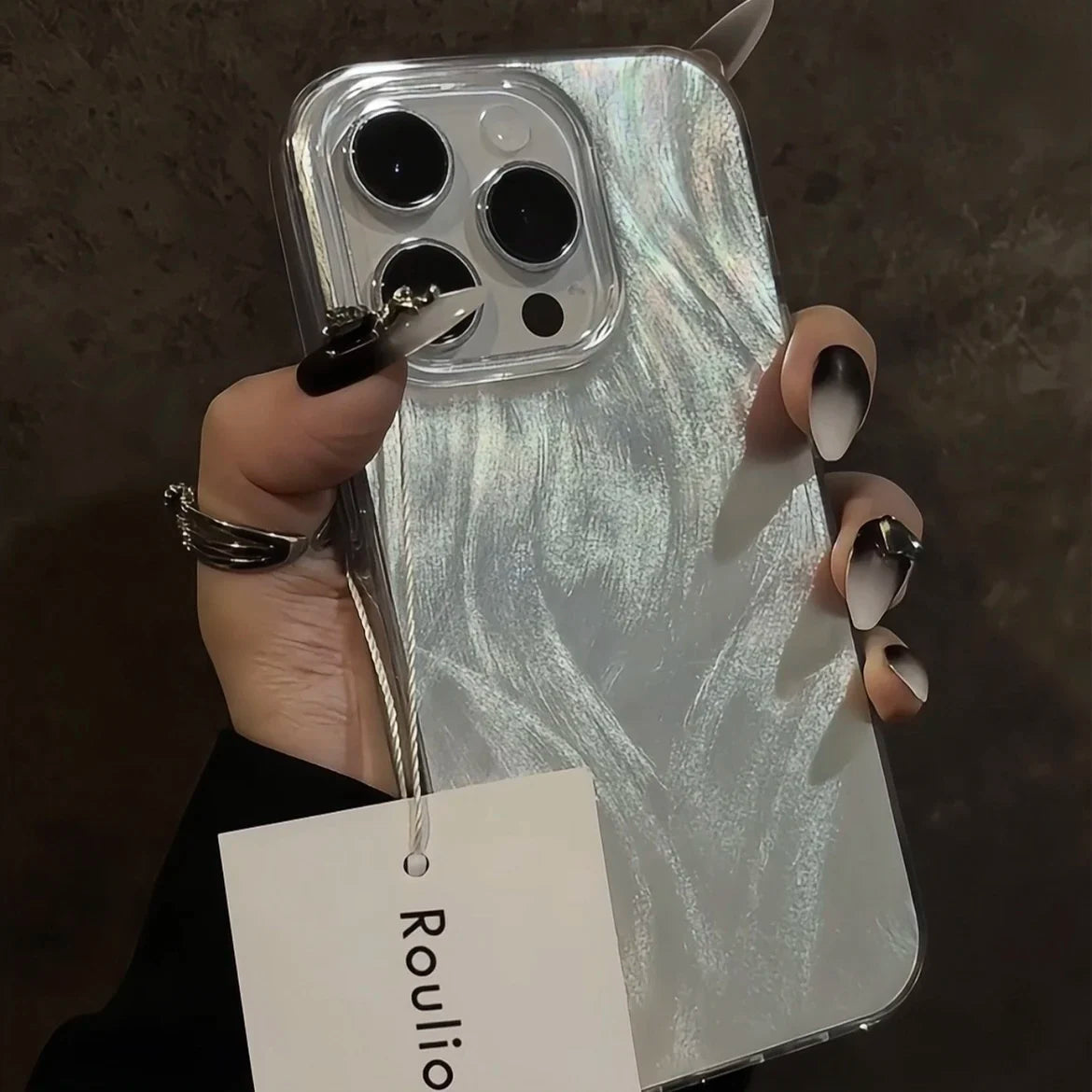 Phone Case Luxury Silver feather laser plating Glitter for IPhone 11 12 13 14 15 Pro Max X Mini Simple Fashion Shockproof Cover