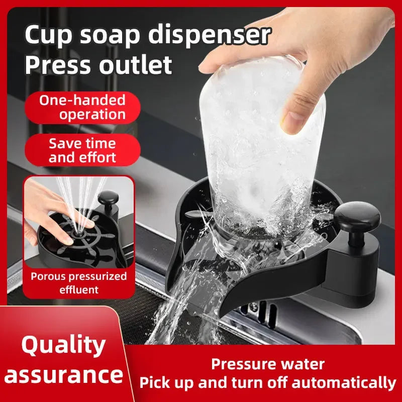 High Pressure Cup Washer Household Bar Automatic Glass Rinser Bottle Cleaner Kitchen Sink Rinsing Cleaning Soap Dispenser