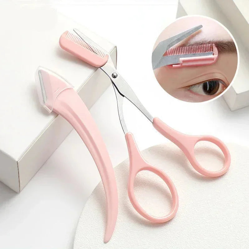 1/2/6Pcs For Women Eyebrow Scissors With Comb Brow Trimmer Scraper Eyebrow Trimming Knife Eyebrow Face Razor facial kit for