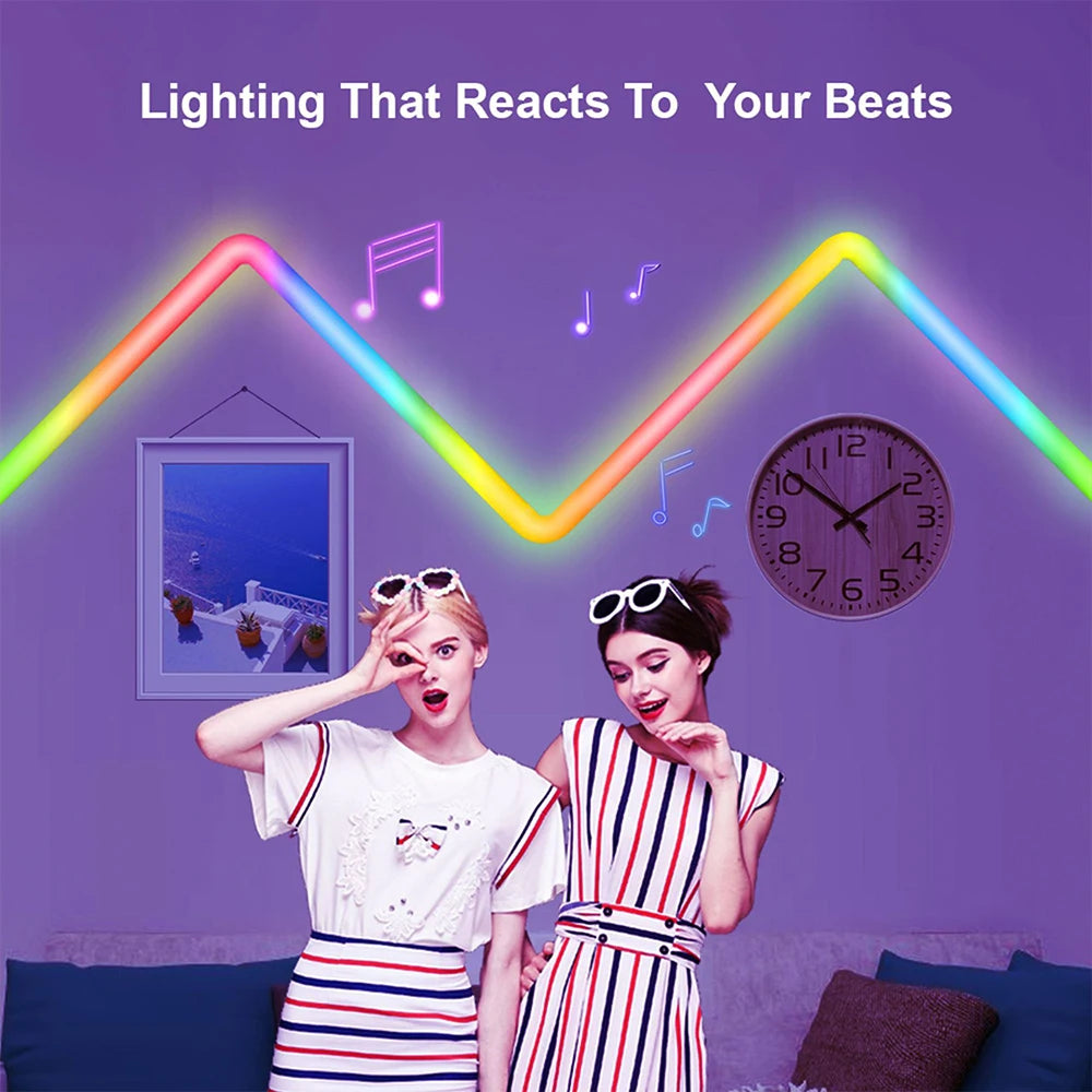 DC12V Creative BT/TUYA WiFi Splicable Remote Control Bedside Indoor Smart RGB Graffiti Net Red Atmospheric Wall Lamp