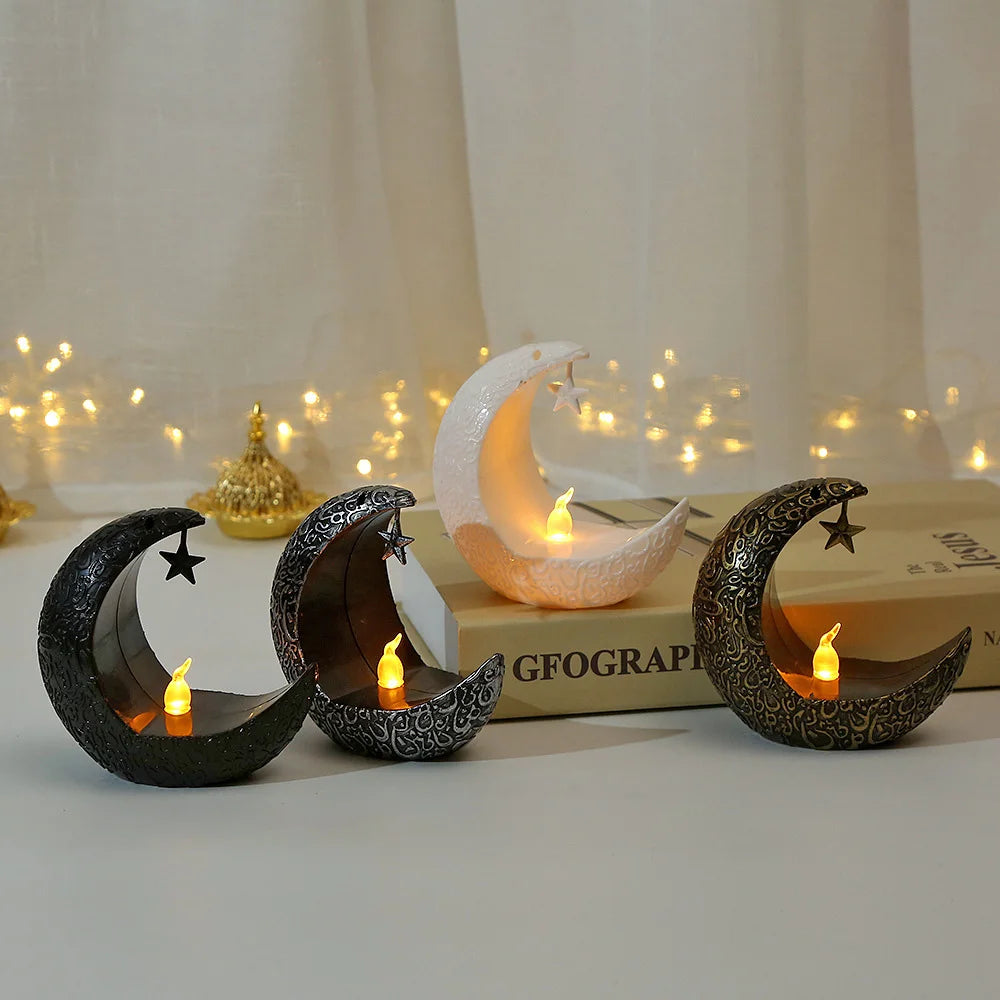 Ramadan Decoration Star Moon LED Candlestick Lamp for Ramadan Kareem Islamic Muslim Home Decor Lamp Eid Mubarak Party Gifts 2025