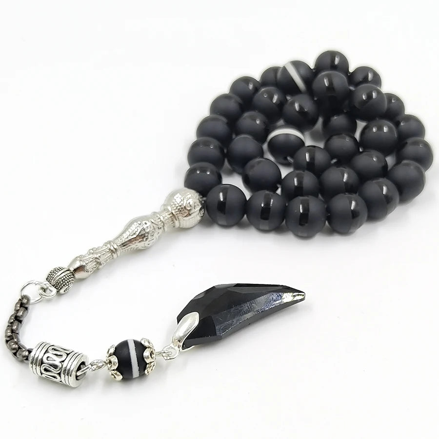 Crystal Tasbih and agates tassel Popular style Black Crystal Muslim prayer beads 33 66 99Misbaha beads Islam Rosary Islamic gift