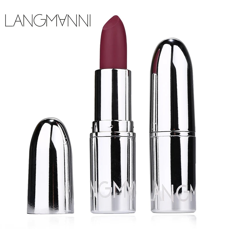 Langmani Silver Tube Matte Lipstick Non Staying Cup Makeup Lipstick  8 colors available