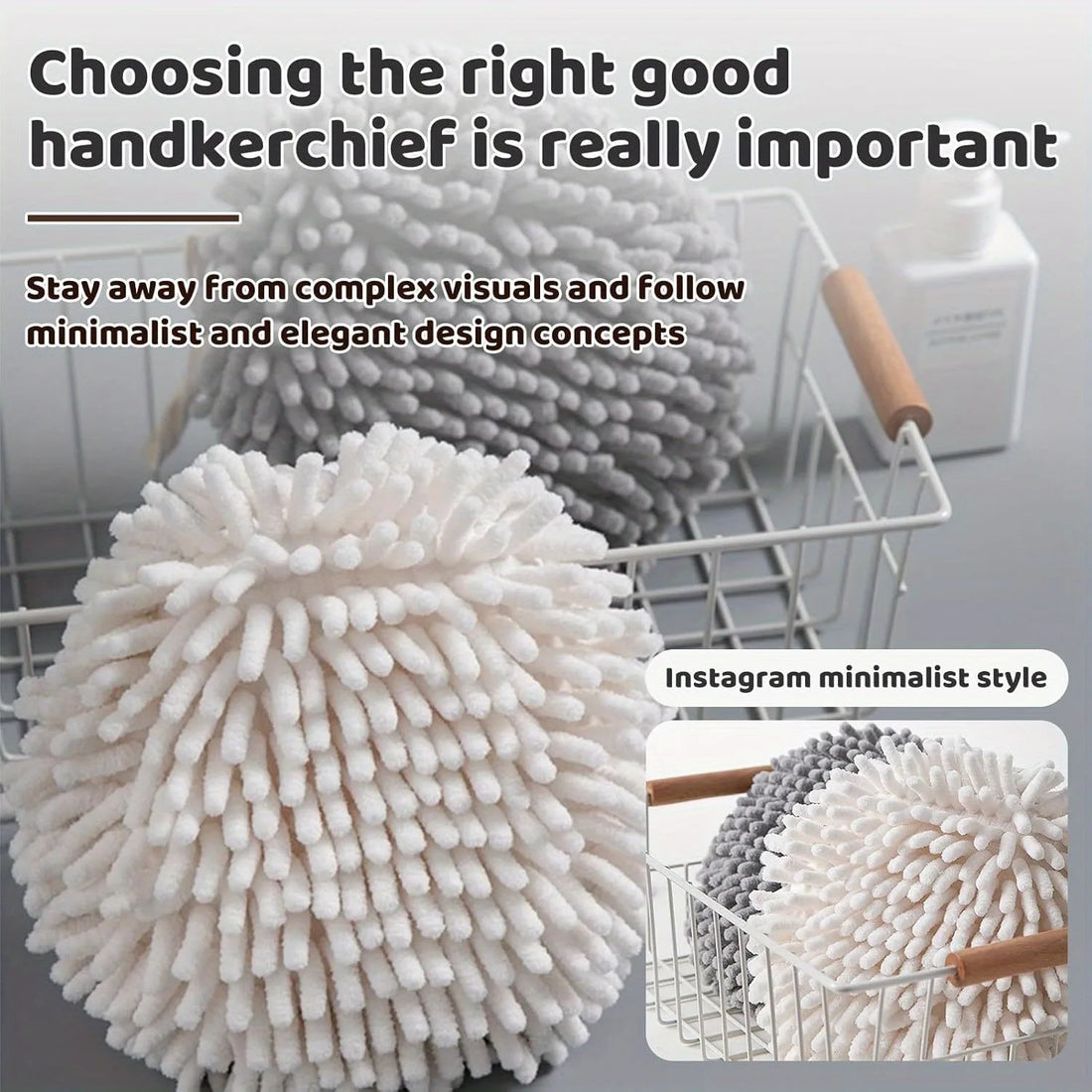 Chenille Hand Towels Kitchen Bathroom Towel Ball With Hanging Loops Quick Dry Soft Absorbent Microfiber Eid Al-Adha Mubarak