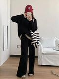 Knitted Two-Piece Pullover Sweater & Wide-Leg Pants Set – Modest Casual Knitwear Tracksuit - Aurex