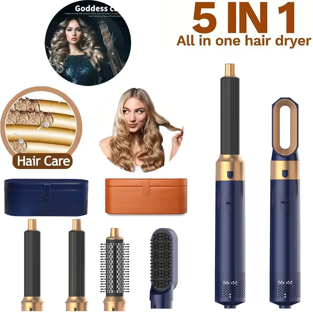 2025 New 5-in-1 Hair Dryer Hot Comb Set Professional Curling Iron Hair Straightener Styling Tool for Dyson Airwrap Hair Dryer Ho