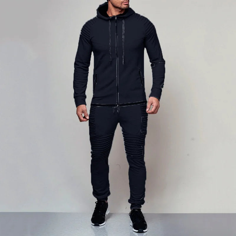 2025 New Autumn Men Running Set Men Sport Suits Sportswear 2Pcs Tracksuit Sportswear Hoodies Sweatshirt&Pant Suit Men Sports Set - Aurex