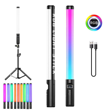 RGB Video Light Stick Wand Party Colorful LED Lamp Fill Light Handheld Flash Speedlight Photography Lighting With Tripod Stand