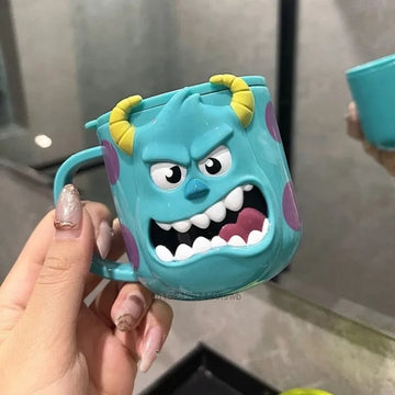 260ml/8.79oz Disney Monsters University Water Cup With Lid 316 Stainless Steel Milk Cup 3D Cartoon Coffee Mugs Perfect For Home