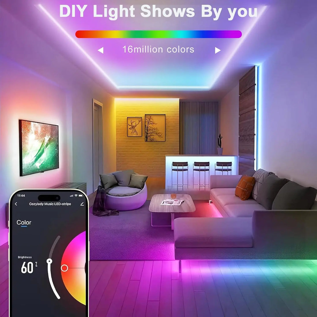 40M/30M RGB LED Neon Rope Lights, Music Sync Control with App/Remote, Flexible Lamp Color Change, Waterproof for Indoor Outdoor