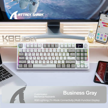 K86 Wireless Hot-Swappable Mechanical Keyboard – Bluetooth & 2.4G, Display Screen, Volume Control