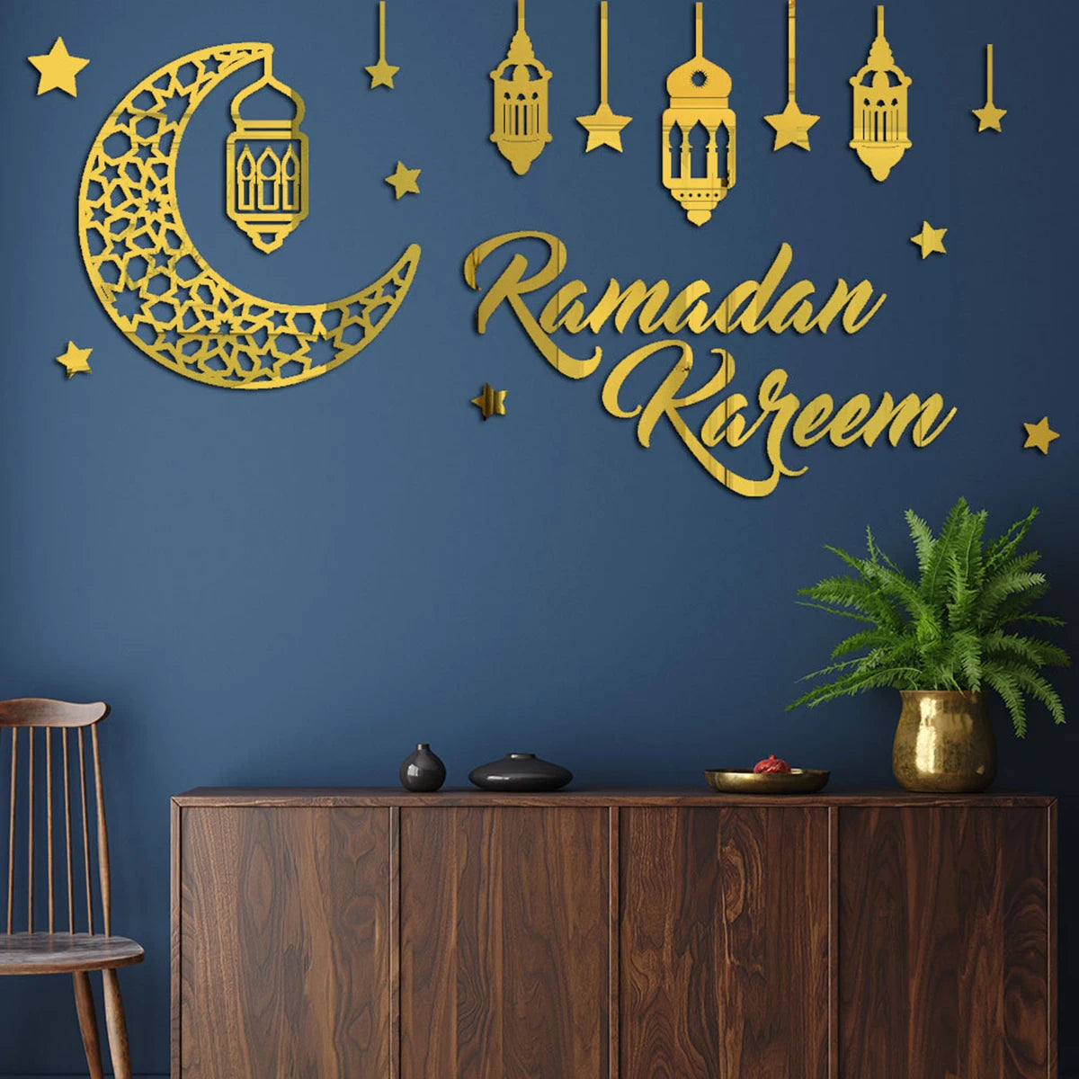 Eid Mubarak Wall Stickers Kareem Ramadan Decoration 2025 For Home Islamic Muslim Party Decor Mubarak Ramadan Window Sticker Gift