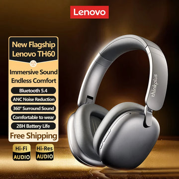 Lenovo TH60 Gaming Wireless Headphone Bluetooth 5.4 HIFI Stereo Earphones Ultra Low Latency Noise Reduction Over-Ear Headsets