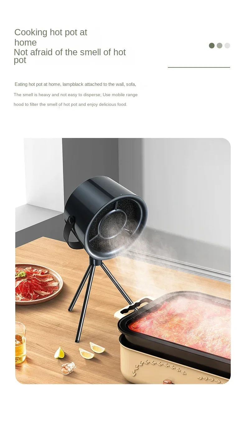 2025 New Portable Exhaust Fan Small Kitchen Hood Extractor Barbecue USB Supply Desktop Range Hoods Mini Suction Cooker Hood - Aurex