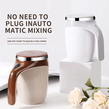 Automatic Mixing Cup Battery Portable Coffee Electric Mixing Stainless Steel Rotary Magn，