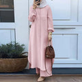 Eid Two-Piece Set – Women's Shirt with Pocket & Wide-Leg Pants | Modest Ramadan Outfit - Aurex