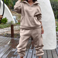 Women Tracksuit Set Plus Fleece Sweatshirts Two Piece Set Autumn Winter Casual Oversized Solid Female Sports Suit Long Pant - Aurex