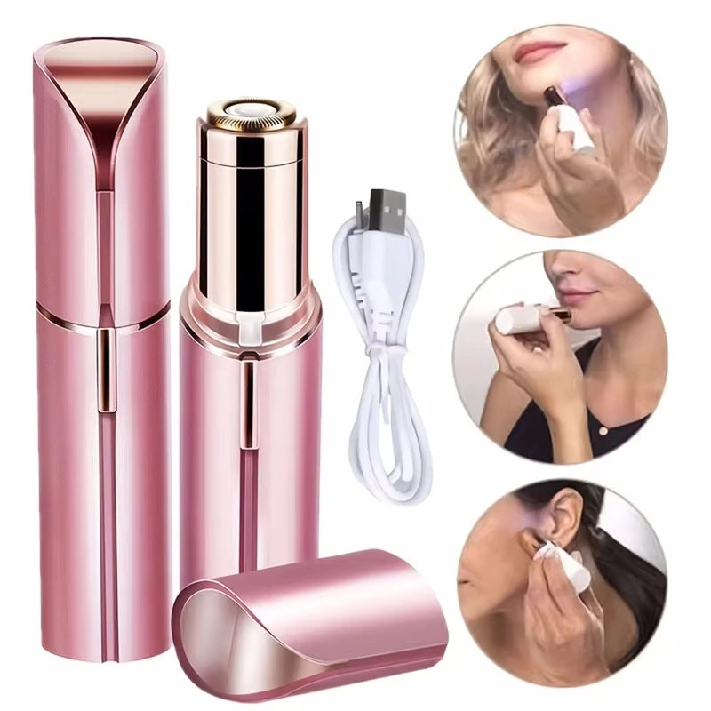 2024 New Epilator Face Hair Removal Lipstick Shaver USB Electric Eyebrow Trimmer Women's Hair Remover Mini Shaver epilator