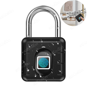 Fingerprint Padlock IP67 Waterproof Lock Smart Padlock Keyless Biometric Lock Suitable for Luggage Suitcase Gym Locker Lock