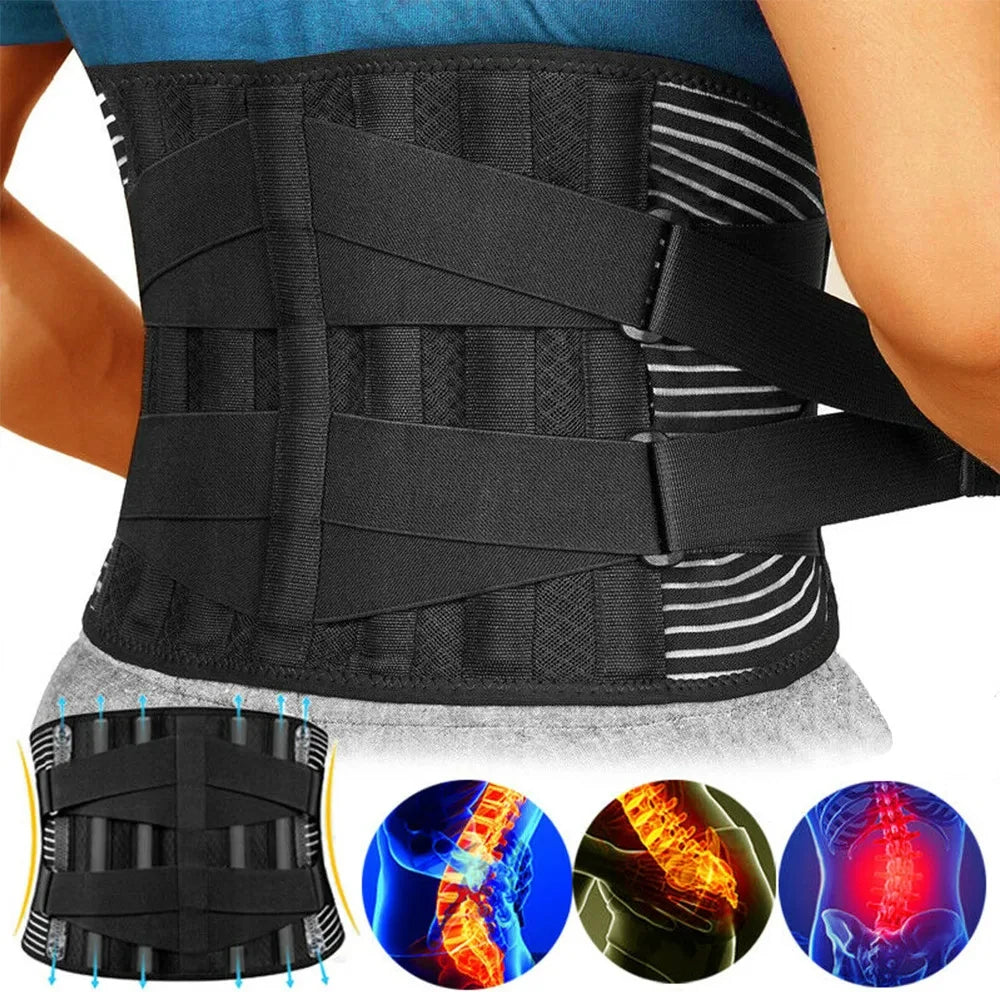 Lumbar Back Belt Waist Support Lumbar Pad Back Orthopedic Corset for Men Women Waist Protector Belt Waist Trainer Spine Support