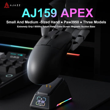 AJAZZ AJ159 APEX/AJ159PRO Wireless Gamer Mouse with RGB Magnetic Charging Base Lightweight  AJ159P Gaming Mouse for PC Laptop