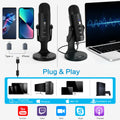 Haomuren USB Microphone for PC Mac Gaming Recording Stream Podcast, Computer Condenser Mic with Phone Adapter Headphone Output - Aurex