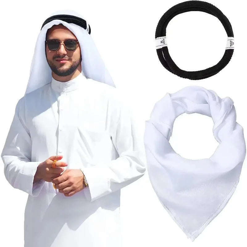 New Ethnic Style Arab Dubai Saudi Men's Headscarf Muslim Headband Speed Wrap Headscarf Muslim Caps for Men