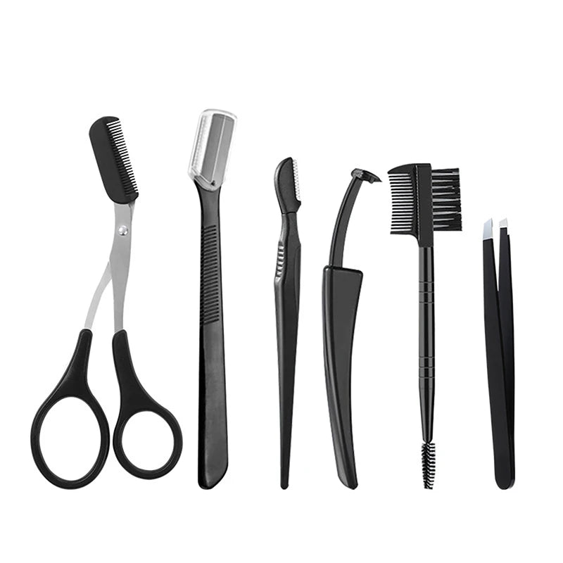 4/5Pcs Eyebrow Cutters Set Eye Brow Trimmer Scissors Comb Face Shaver Hair Removal Razor Tweezers Eyelash Brush Women Makeup