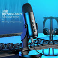 Haomuren USB Microphone for PC Mac Gaming Recording Stream Podcast, Computer Condenser Mic with Phone Adapter Headphone Output - Aurex