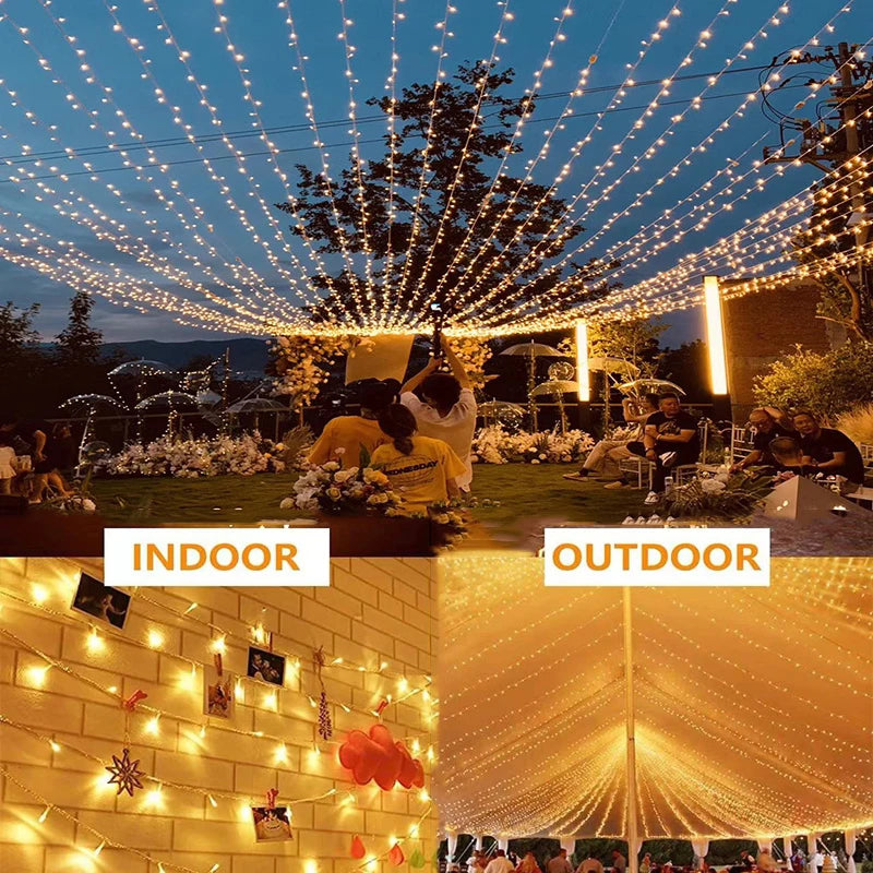 Fairy Lights LED String Light 1.5M-100M Chain Outdoor Waterproof Garland For Wedding Garden Christmas Party Ramadan Decoration