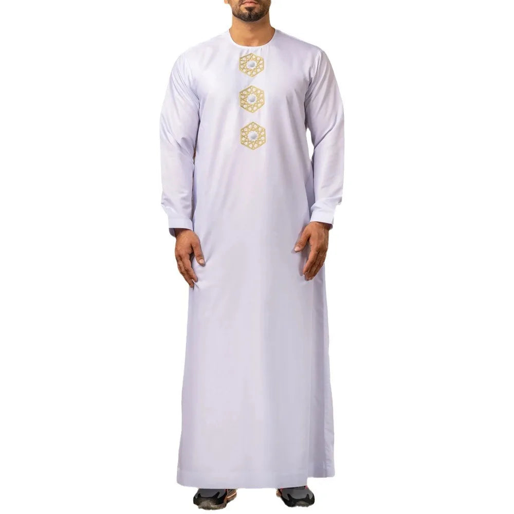 Abaya men's Muslim robes, Dubai Middle Eastern Muslim, United Arab Emirates, Saudi Arabia long-sleeved embroidered Muslim robes