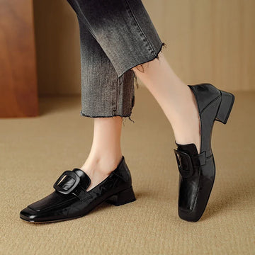 Women's Shoes 2024 Brand Shallow Women's High Heels Fashion Square Toe Office and Career Hot Sale Solid Heels Womenzapatos Mujer