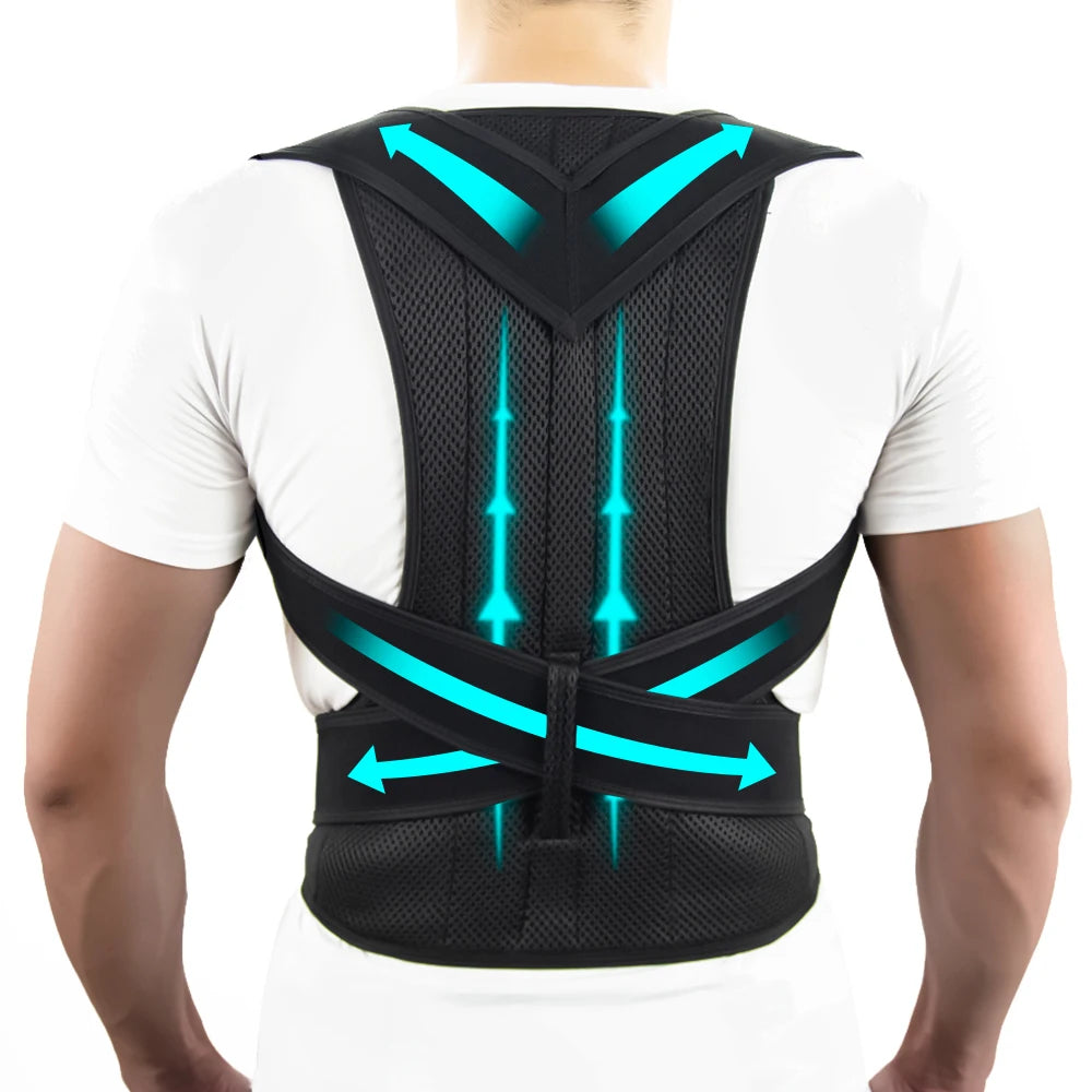 Back Brace Posture Corrector for Women and Men, Shoulder Straightener, Adjustable Full Back Support for Upper and Lower Back