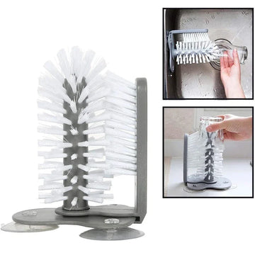 Water Bottle Cleaning Brush Glass Cup Washer with Suction Base Kitchen Sink Beer Glass Long Leg Cup Cleaning Brush