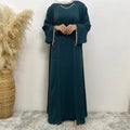 New fashion Muslim women sleeveless dress plus Muslim cardigan two-piece Arab Turkey Dubai dress elegant temperament clothing - Aurex