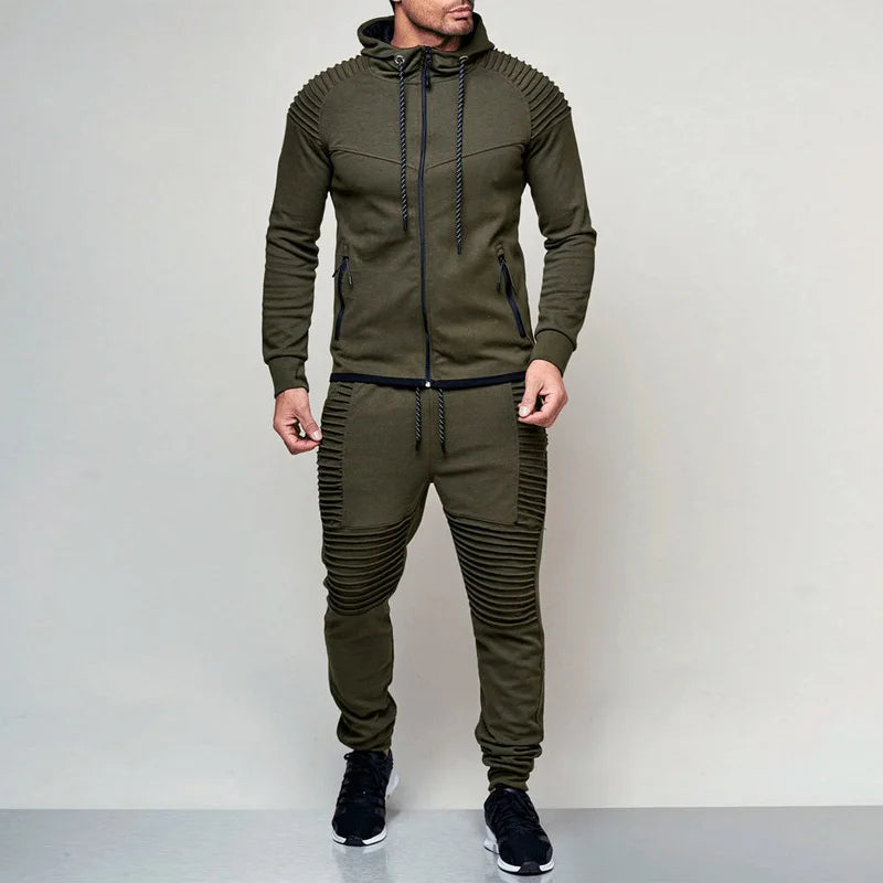 2025 New Autumn Men Running Set Men Sport Suits Sportswear 2Pcs Tracksuit Sportswear Hoodies Sweatshirt&Pant Suit Men Sports Set - Aurex