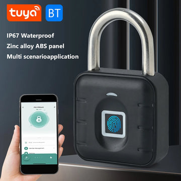 Electronic Lock Tuya Bluetooth Fingerprint Padlock Digital Luggage Lock APP Temporary Password Remotely IP67 Decompression Toys