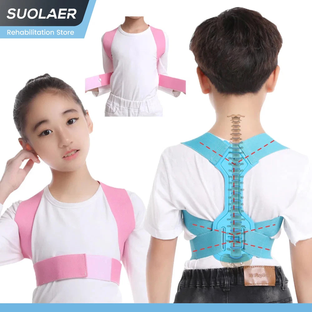 Children Adjustable Posture Corrector Back Support Boy Girls Shoulder Belt Rectify Spine Straight Correction Back Support  Brace