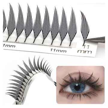 lashrujade Premade Fans Eyelashes Extension Tower Top Feather shape Faux Mink Soft Natural Pre Made Russian Volume Makeup Lashes